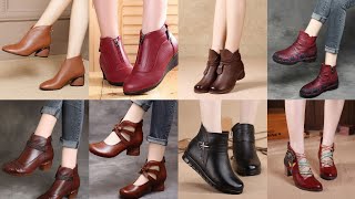 TOP sell ultra high heels pure leather lady ankle boots/elegant leather women office shoes and boots