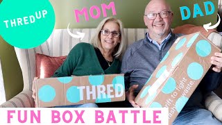 ThredUp Fun Box Battle *Mom vs Dad* Actually Decent Boxes!?