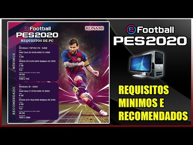 Divulgados os requisitos mínimos para a versão PC do PES 2018