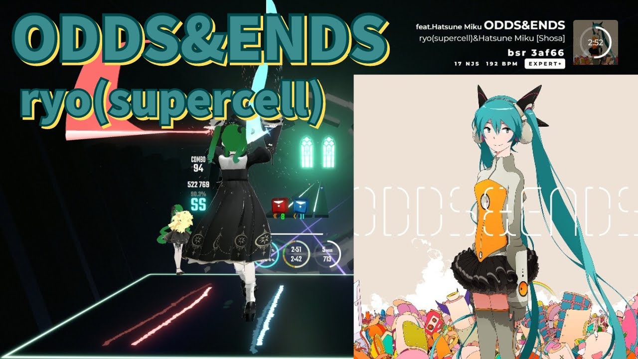 【Beat Saber】ODDS&ENDS／ryo(supercell)[Expert+] - YouTube