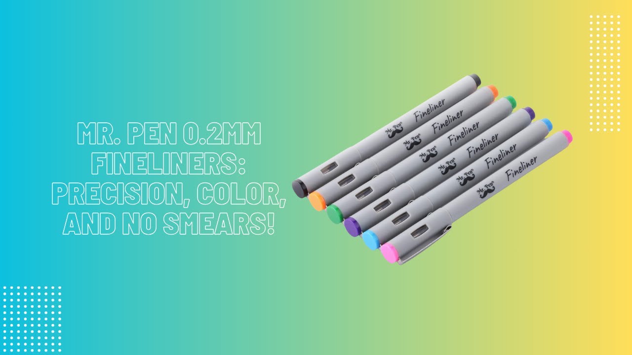 Mr. Pen 0.2mm Fineliners: Precision, Color, and No Smears! 