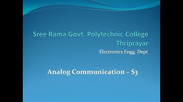 Sree Rama Govt. Polytechnic College Thriprayar||Analog communication