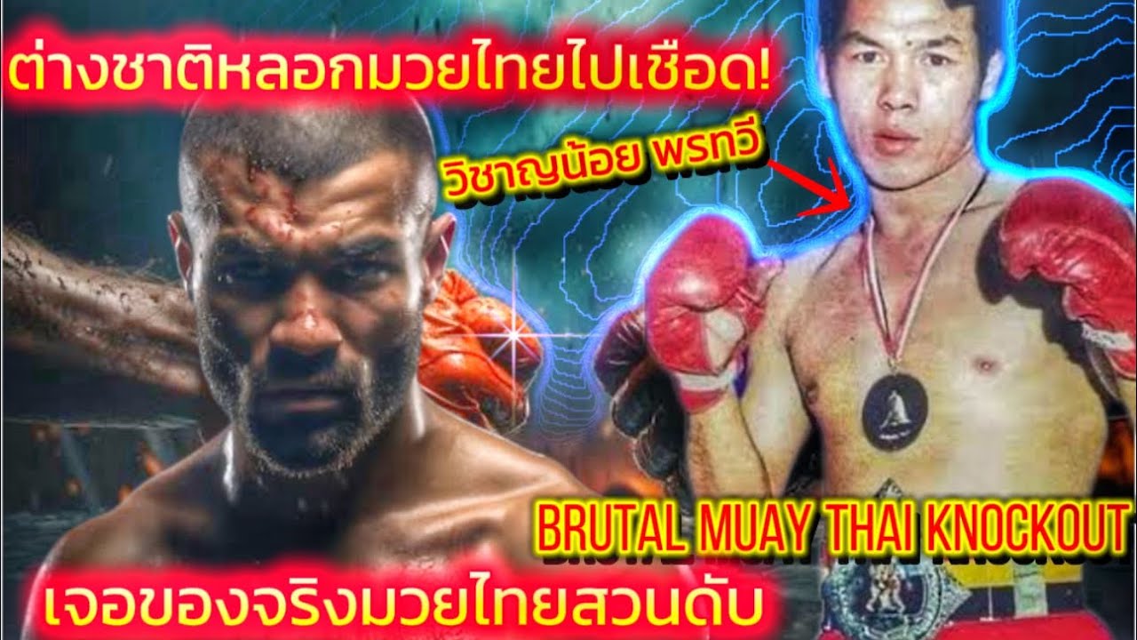 ต่างชาติหลอกผิดคน เจอมวยไทยเชือดเลือดสาดคิดจะล่อสุดท้ายร่วงเละคาสังเวียน! Brutal Muay Thai Knockout