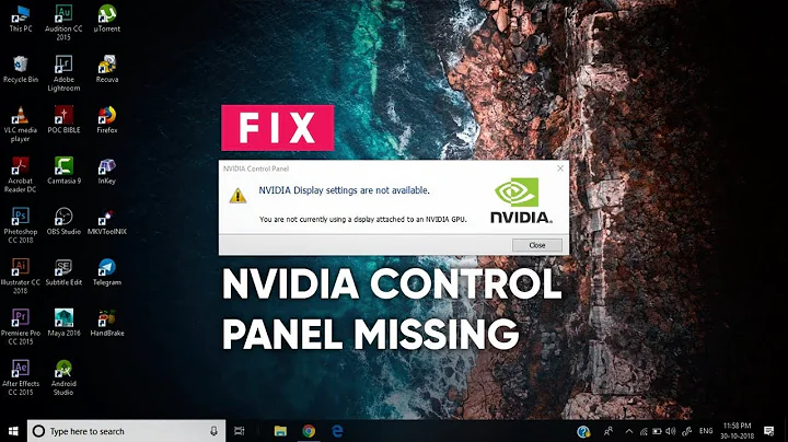 How to fix "NVIDIA Display settings are not available" error