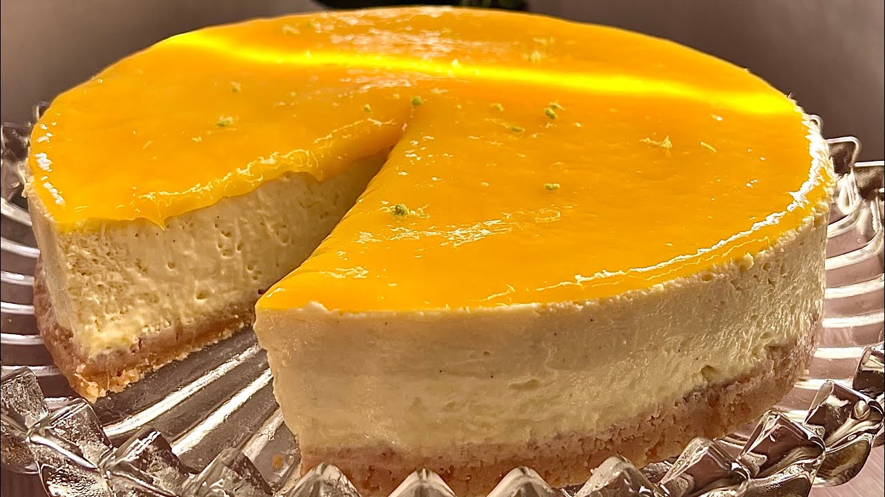 مانجو تشيزكيك 🥭 اللذ وصفة ممكن تجربوها 