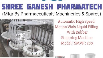 Automatic Motion Vials Liquid Filling, Rubber Stopper and Capping Machine