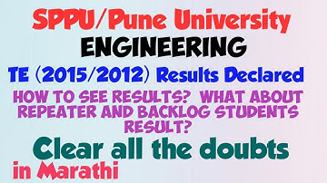SPPU Engineering TE 2015/TE 2012 Pattern Results Declared | SPPU Updates