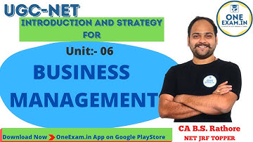 Business Management I Unit 06 I Syllabus,UGC NET Commerce I New Batches, CA B S Rathore, OneExam.in