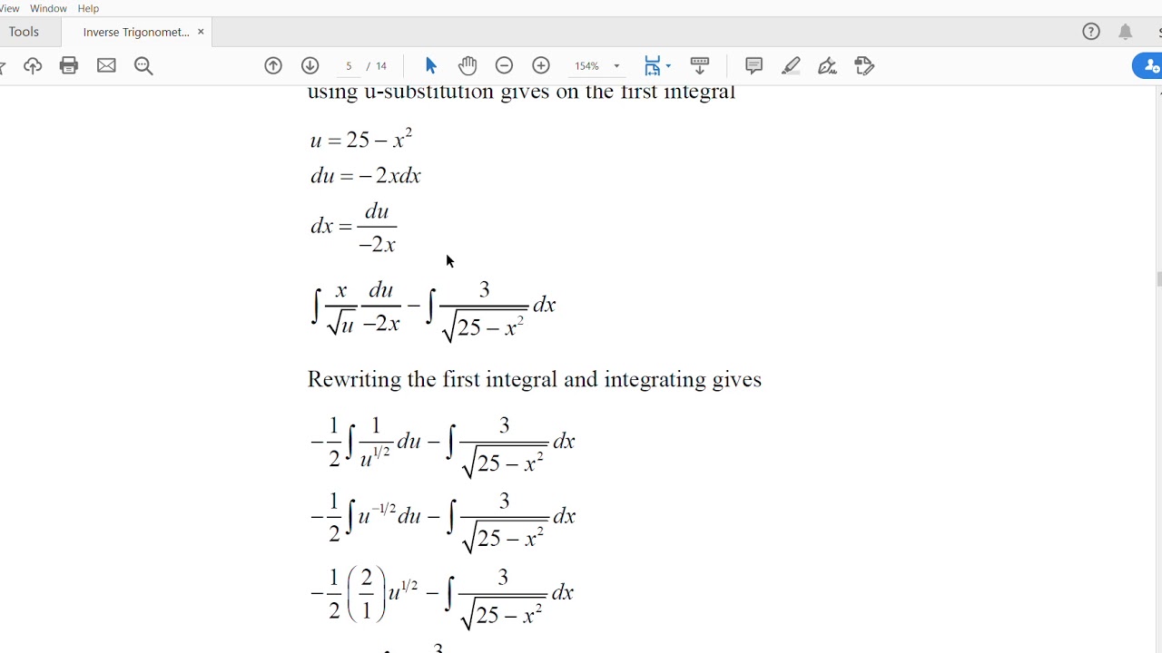 Inverse Trigonometric Functions and Integration YouTube