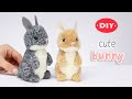  diy cute bunny yarn pom pom  how to make christmas rabbit 2023 