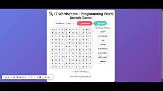 IT Wordsearch   Free Online Programming Word Search Game