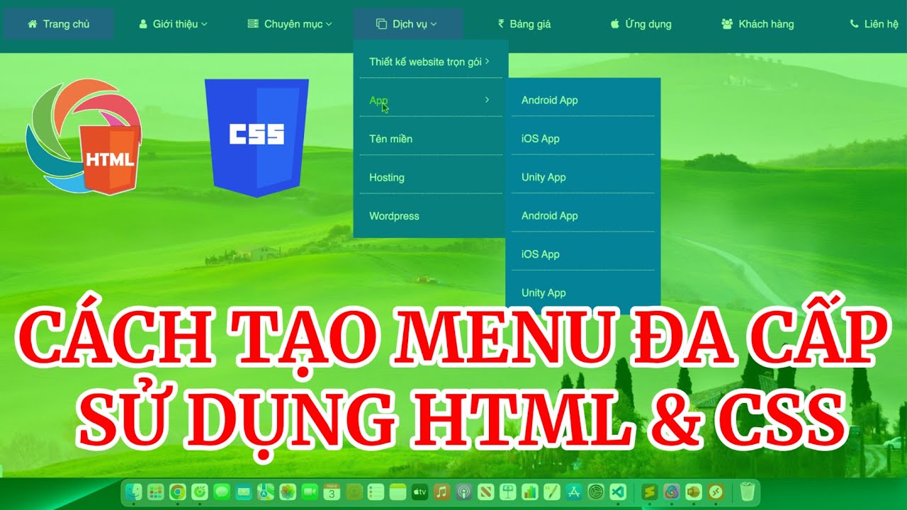Cách Tạo Menu Đa Cấp Sử Dụng HTML và CSS - YouTube