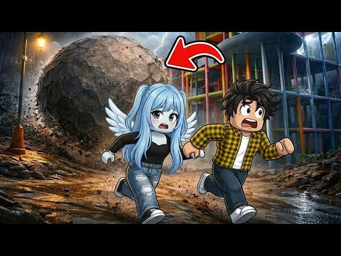 УБЕГИ ОТ ГИГАНТСКОГО КАМНЯ В РОБЛОКС ! ЧЕЛЕНДЖ НА ВЫЖИВАНИЕ ROBLOX МИФФИ