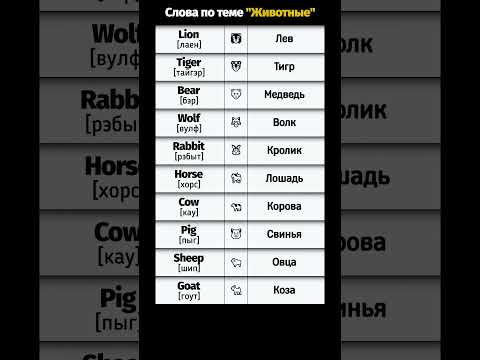 🎥 Блок 6: 🐾 Животные — дикие | Английские слова по темам. #shorts
