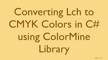 Converting Lch to CMYK Colors in C# using ColorMine Library