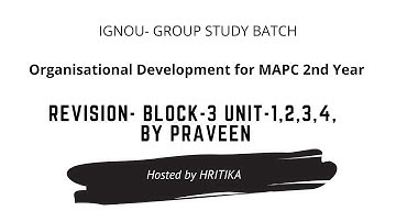 OD MPCE 033 | REVISION OD BLOCK-3 UNIT-1,2,3,4 by Praveen | IGNOU | MA PSYCHOLOGY