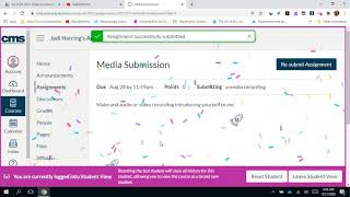 How to complete a media submission in Canvas assignments
