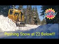 CAT D6D Cold Start and Pushing DEEP Snow