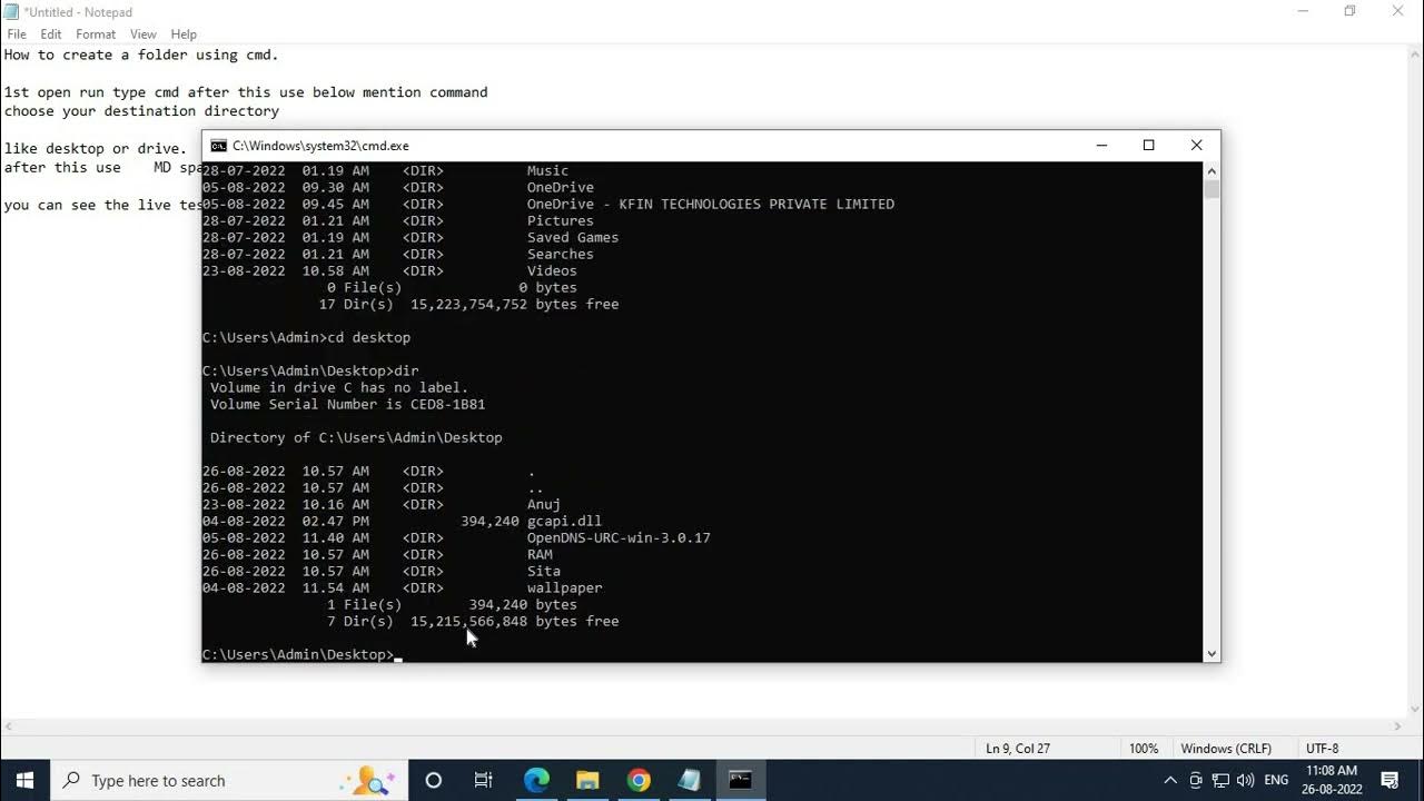 How to Make Folder Using command in windows 10,8,7 - YouTube