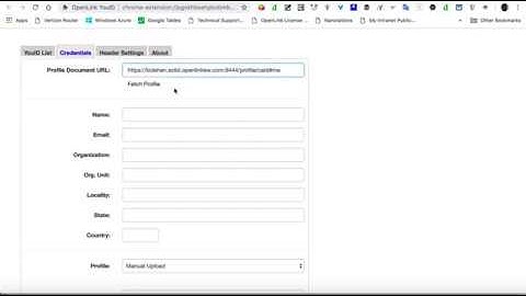 YouID Browser Extension and Credentials Setup for WebID-TLS+Delegation