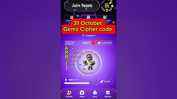 Gemz Daily Cipher & Combo 31 October |Gemz Daily Code | Gemz Daily Combo 31 October |Gemz Cipher
