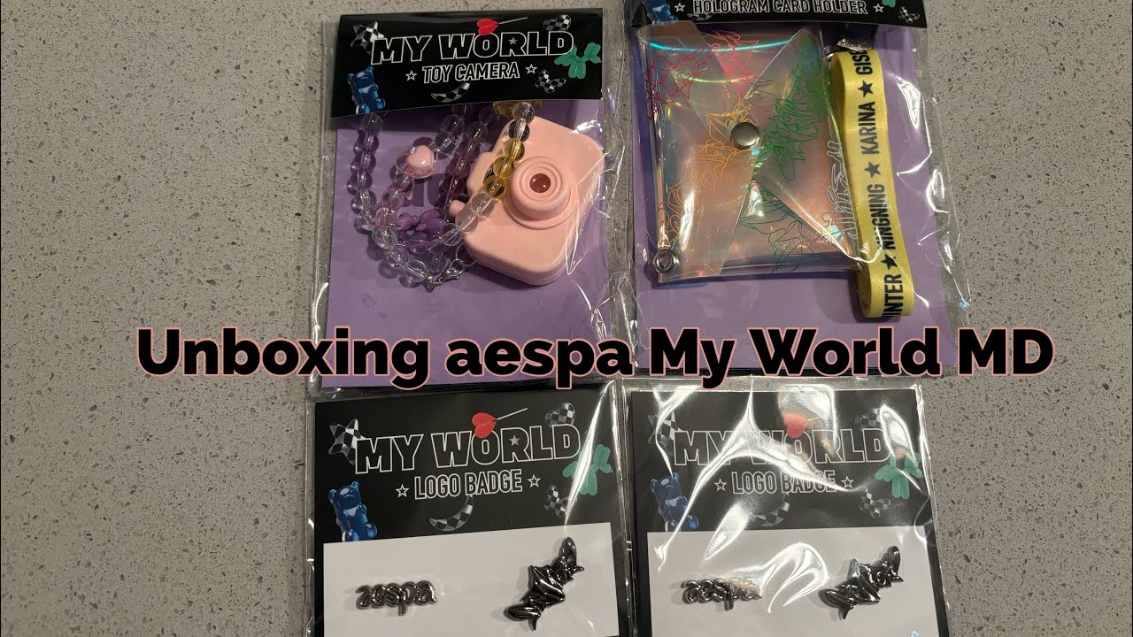 Unboxing] aespa ⟡ My World MD ♡ Logo Badge Toy Camera