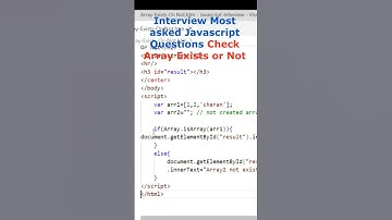 Javascript Interview Questions Find if Array Exists or Not