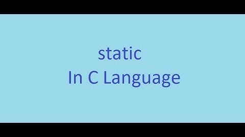 C Programming Course || 48#||static KeyWord(ARABIC)