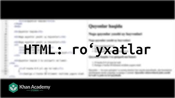 HTML: roʻyxatlar | HTML/CSS asoslari: veb sahifalar yasash | Dasturlash