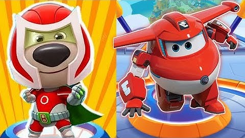 Talking Tom Hero Dash Red Flame Ben VS Jett Super Wings: Jett Run Gameplay #superwings #tomherodash 