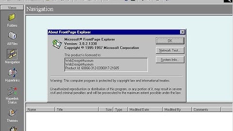 Microsoft FrontPage 98 in 1997