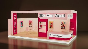 3Ds Max Tutotial (Hindi) | Texturing , Lighting , Rendering , | Exhibition Stall Design | Part 1