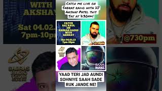 Catch me live on Sabras radio with DJ Akshay Patel this Sat at 7:30pm! #ukbhangra #rajkaul #bhangra