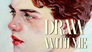 Oil Pastel Portrait | Draw With Me✍ 4K art process