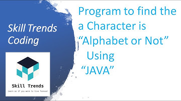 Program to check whether a input character is "Alphabet or Not" using "Java"