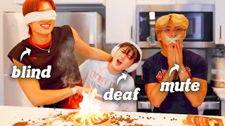 Blind Deaf Mute Challenge but Make It Gay 🌈 (2 Gays 1 Girl Edition)