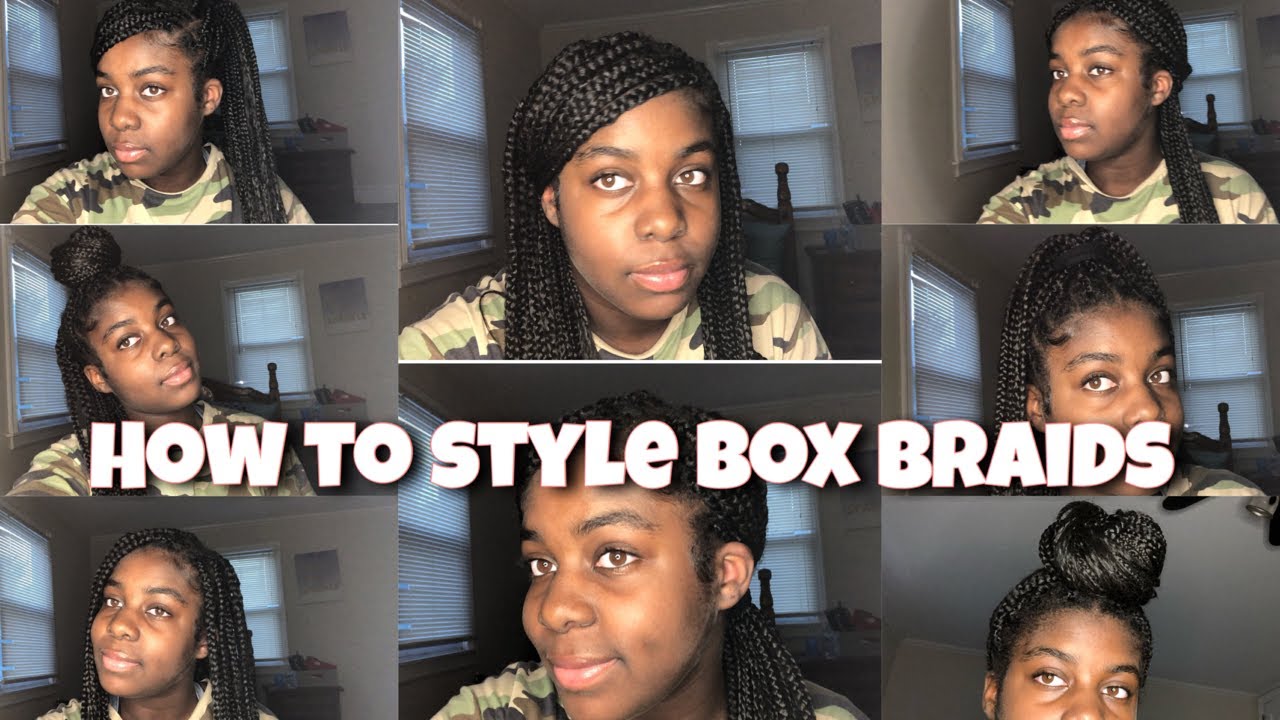 20+ ways how to style BOX BRAIDS/KNOTLESS BRAIDS - YouTube