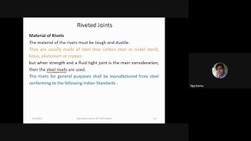 Machine Design & Drawing Lecture 9 Recording (Design of Riveted Joint - Part 1)