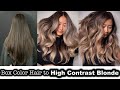 BOX COLOR HAIR to HIGH CONTRAST BLONDE