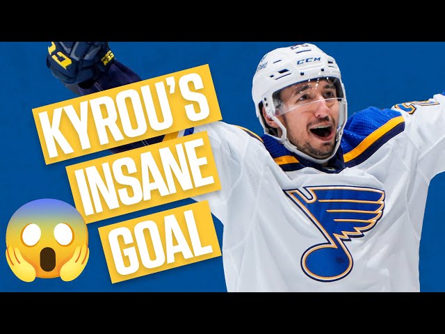 Jordan Kyrou St. Louis Blues Unsigned Congratulated by Teammates After Scoring Goal in Game Four of The First Round 2022 Stanley Cup Playoffs