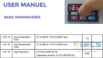 JOG OPERATION USING A DELTA VFD