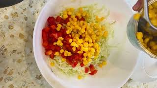 Овощной салат из капусты и кукурузы💛Наслаждайтесь ⭐️⭐️⭐️⭐️⭐️