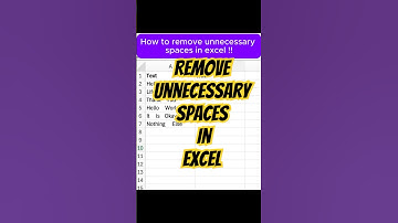 How to use TRIM function in Excel !!