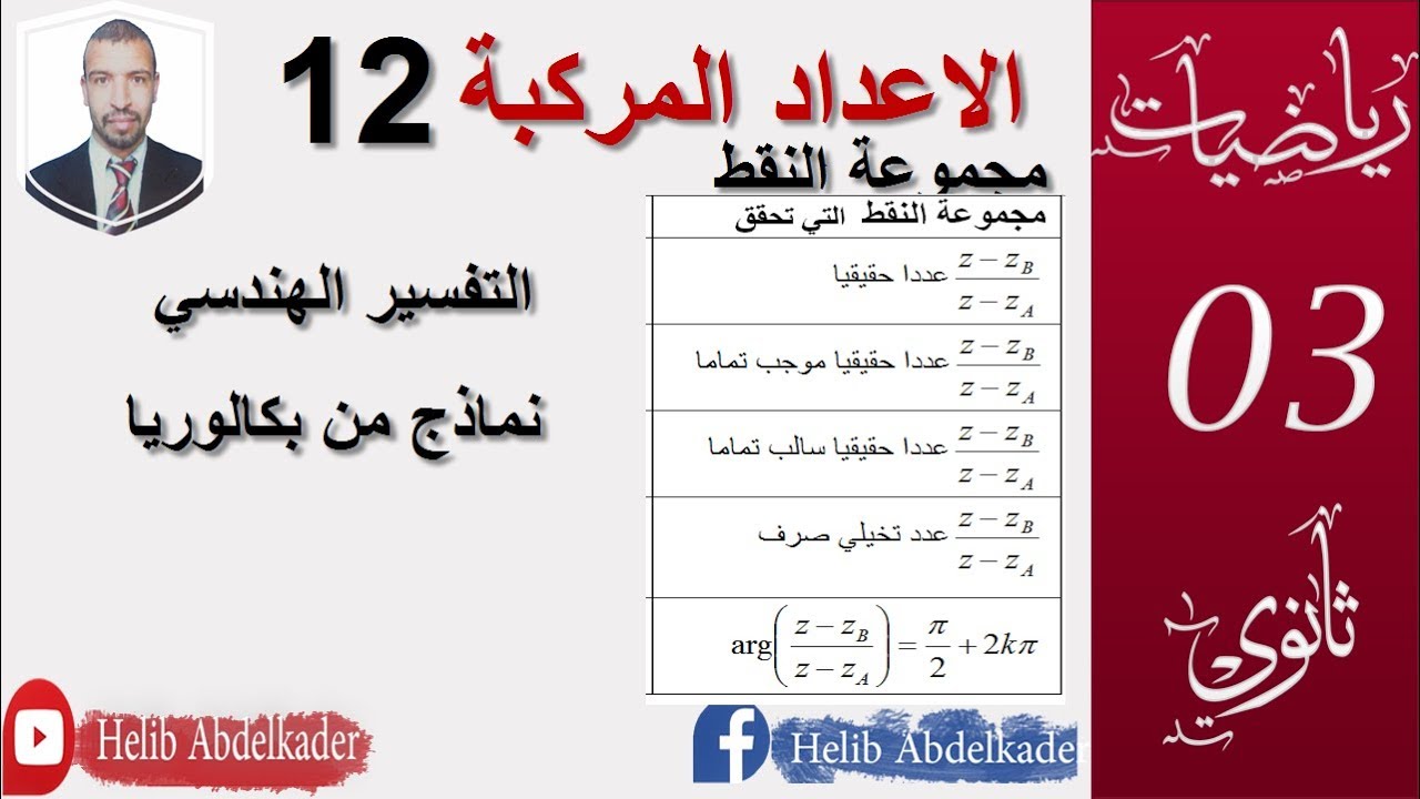 الاعداد المركبة 12 .مجموعة النقط 02 ( 3 ثانوي )