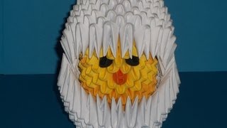 3D origami Chicken in egg tutorial part 2   | DIY  Paper Craft Chicken Profile
