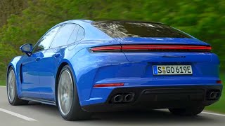 2025 Porsche Panamera 4S E Hybrid in Lugano Blue - Exhaust Sound, Active Ride Suspension and Design