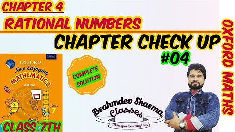 class 7 Oxford math solution | chapter check up 4 | ch- 4 rational numbers | Brahmdev Sharma classes
