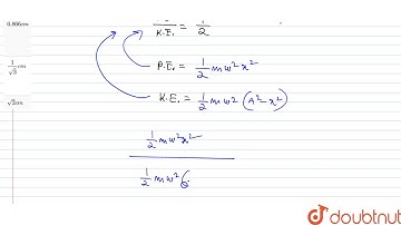 The amplitude of oscillation of particles in `SHM` is `sqrt(3)cm`. The displacement from mean