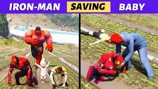 IRON MAN VS EVIL RED HULK! ⚔️ SAVING HIS BABY! GTA 5 #gta5