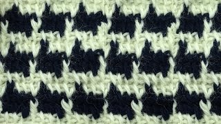 картинка: Красивый двухцветный жаккард  Tunisian crochet pattern 57